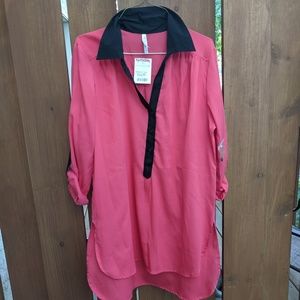 New! Truth NYC pink tunic length blouse